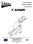 F 360SW. Fréza na pařezy Baumstumpffräse Stump Cutter. Katalog náhradních dílů Ersatzteilkatalog Spare parts catalogue