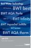 BWT best. BWT AQA therm. BWT Infinity. BWT AQA Perla. BWT Aquadial Softlife. Best Water Technology. Ceník BWT bestcare BWT E1