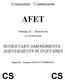 Committee / Commission AFET. Meeting of / Réunion du 01-02/09/2009 BUDGETARY AMENDMENTS / AMENDEMENTS BUDGÉTAIRES