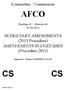 Committee / Commission AFCO. Meeting of / Réunion du 05/09/2012. BUDGETARY AMENDMENTS (2013 Procedure) AMENDEMENTS BUDGÉTAIRES (Procédure 2013)
