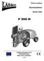 Fréza na pařezy. Baumstumpffräse. Stump Cutter F 500 H. Katalog náhradních dílů Ersatzteilkatalog Spare parts catalogue