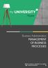 FE TUL. Master. Business Administration MANAGEMENT OF BUSINESS PROCESSES